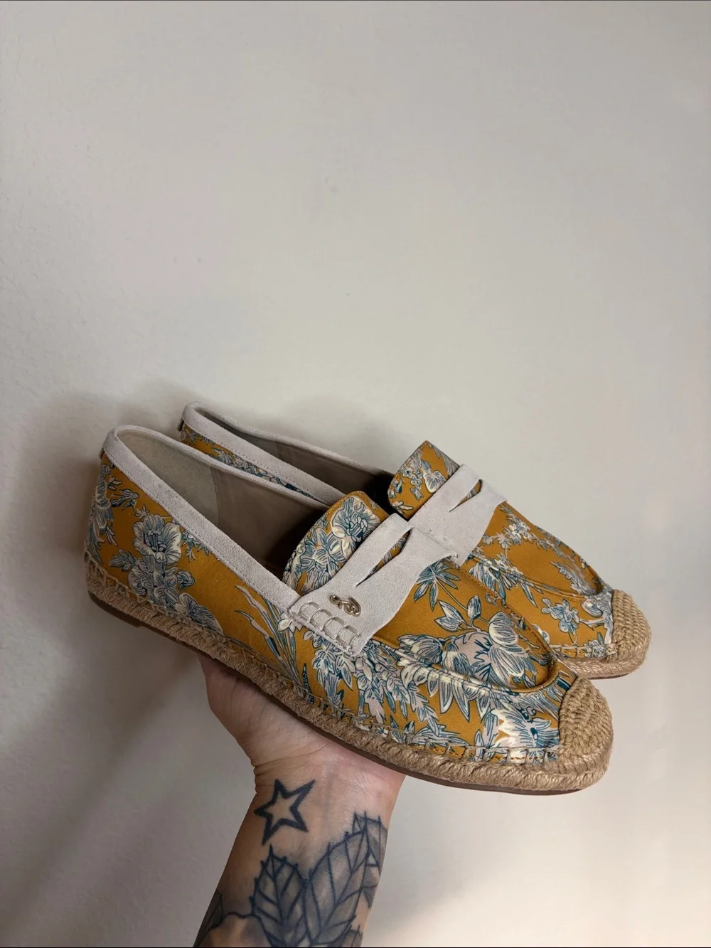 Sam Edelman |  Kai Espadrilles in Washed Marigold Floral Print Size 10 NWOB
